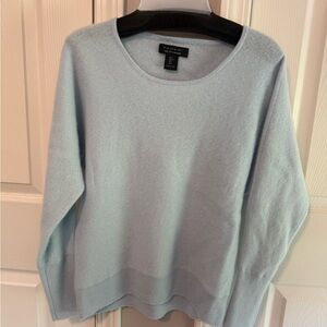 Tahari Blue Crew Neck Sweater Cashmere Knit